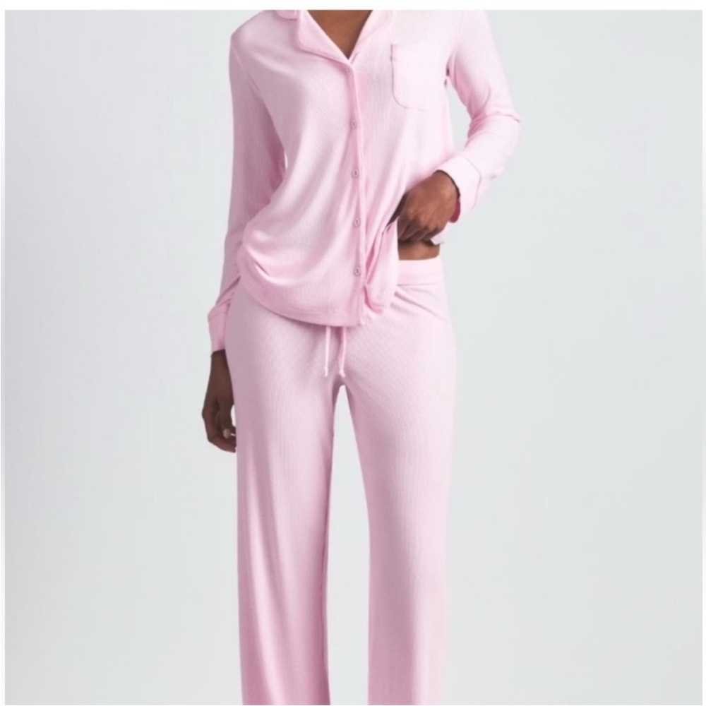 SKIMS Sleep Long Pajama Set Bloom Pink NWT Sold Out - Vday release !!